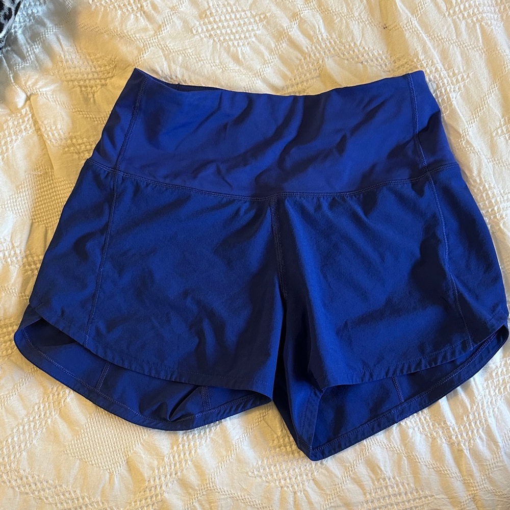 Lululemon royal Blue Speed Up shorts size 0 with 4in inseam